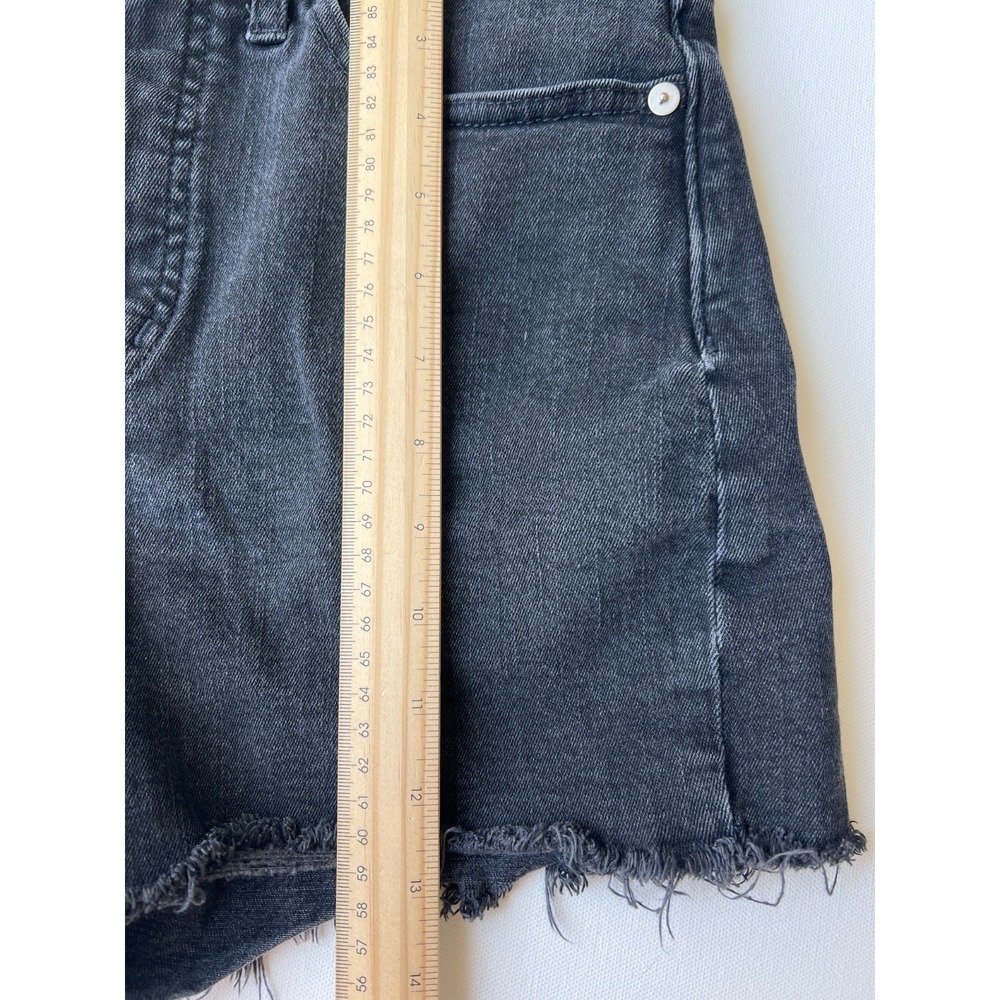 Madewell Shorts Womens 26 Faded Black Denim High Rise Cut Off Stretch Cotton - Picture 3 of 11